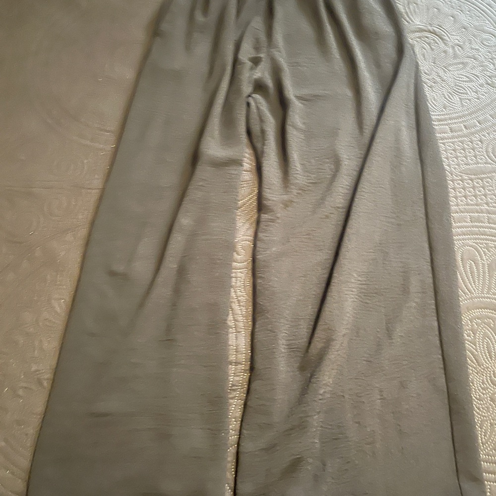Linen type black Wide-Leg Pants